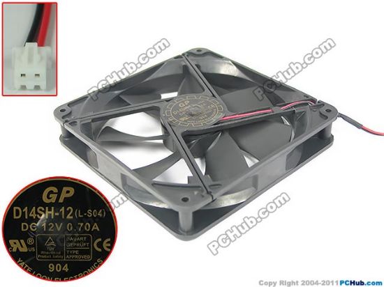 Picture of Y.L FAN / Yate Loon D14SH-12 Server - Square Fan 12V0.70A, sq140x140x25mm, 2W