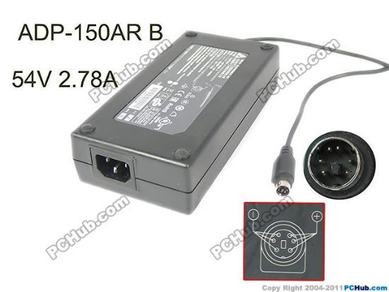 Picture of Delta Electronics ADP-150AR AC Adapter 20V & Above 54V 2.78A, 6P P123=V- P345=V+, C14