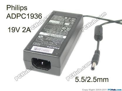 Picture of Philips ADPC1936 AC Adapter- Laptop 19V 2A, 5.5/2.5mm, C14, New