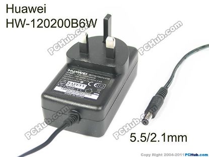 Picture of Huawei HW-120200B6W AC Adapter 5V-12V 12V 2A, Barrel 5.5/2.1mm, UK 3-Pin Plug