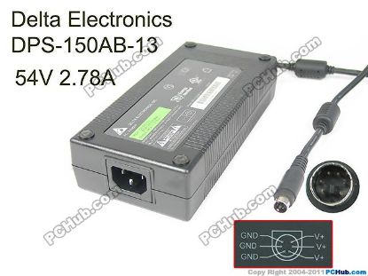 Picture of Delta Electronics DPS-150AB-13 AC Adapter- Laptop 54V 2.78A, 6P P456=V- P123=V+, C14