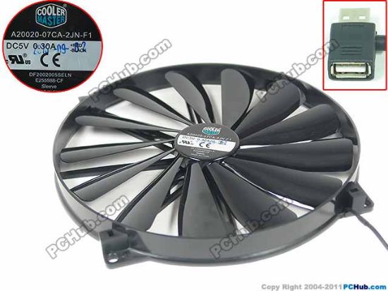 Picture of Cooler Master A20020-07CA-2JN-F1 Server - Round Fan DF2002005SELN DC 5V 0.30A, 200x200x25mm