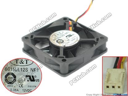 Picture of T&T 6010H05F Server - Square Fan 6015LL12S NF1, 12V 0.08A