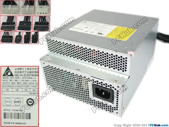 Picture of HP Z440 WorkStation Server - Power Supply 700W, DPS-700AB-1 A, 719795-003, 809053-001, 719795-004, 858854-001