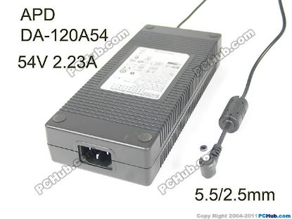 Picture of APD / Asian Power Devices DA-120A54 AC Adapter 20V & Above 54V 2.23A, 5.5/2.5mm, C14, New
