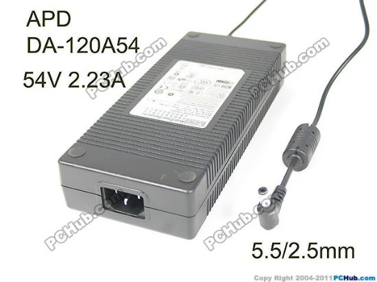 Picture of APD / Asian Power Devices DA-120A54 AC Adapter 20V & Above 54V 2.23A, 5.5/2.5mm, C14, New