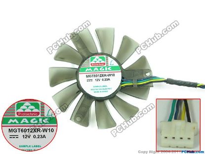 Picture of Protechnic Magic MGT6012XR-W10 Server - Frameless / GPU Fan 12V 0.23A, dia55, ctc42, w80x4x4
