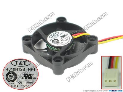 Picture of T&T 4010H12B Server - Square Fan NF1, 12V 0.18A, 40x40x10mm 