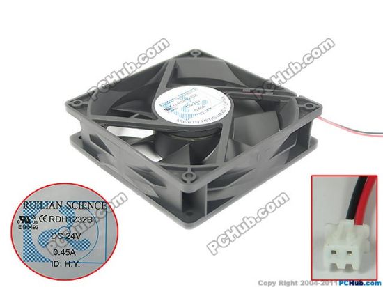 Picture of RUILIAN / HENG YANG RDH1232B Server - Square Fan sq120x120x32, 2-wire, 24V 0.45A