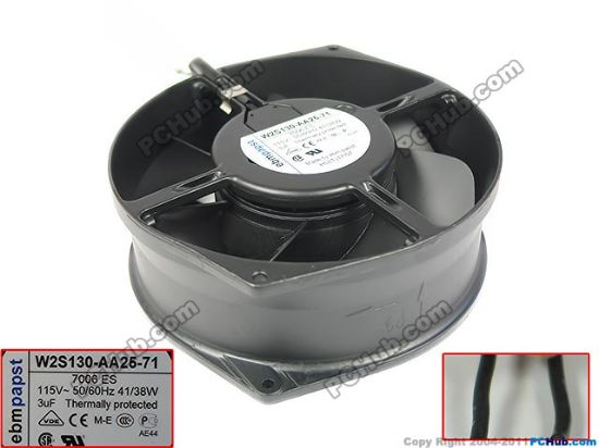 Picture of ebm-papst W2S130-AA25-71 Server - Round Fan dia172x150x55mm, 2-wire, 115V 41W