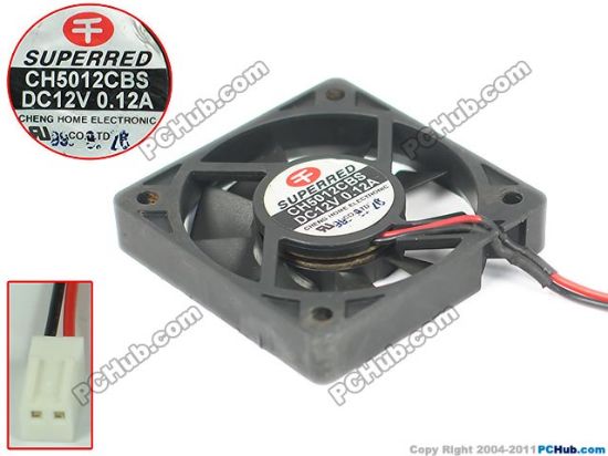 Picture of Superred CH5012CBS Server - Square Fan SF50x50x10, w50x2x2, 12V 0.12A