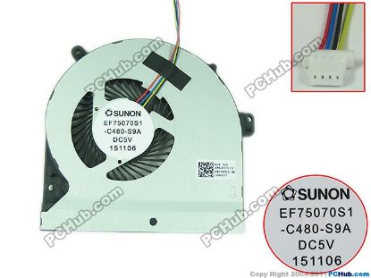 Picture of SUNON EF75070S1-C480-S9A Cooling Fan  C480-S9A, 5V 2.25W, 25x4Wx4P, Bare