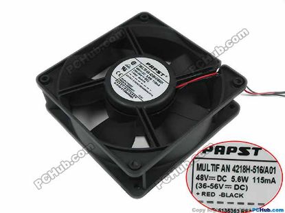 Picture of ebm-papst MULTIFAN 4218H-516 / A01 Server - Square Fan MULTIFAN4218H-516/A01, sq120x120x38, w300x2x2, 48V
