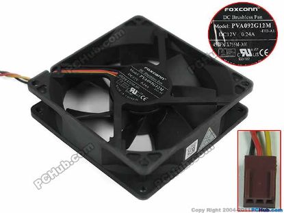 Picture of Foxconn PVA092G12M Server - Square Fan -F02-AE, sq92x92x25mm, 3-wire, DC 12V 0.24A