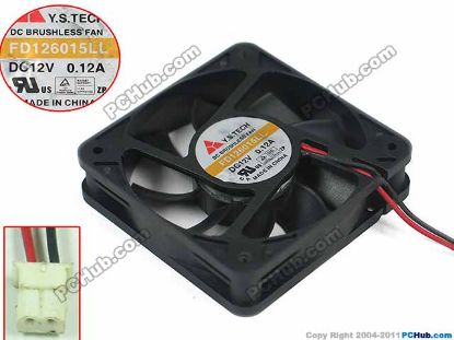 Picture of Y.S TECH FD126015LL Server - Square Fan sq60x60x15, w65x2x2, 12V 0.12A