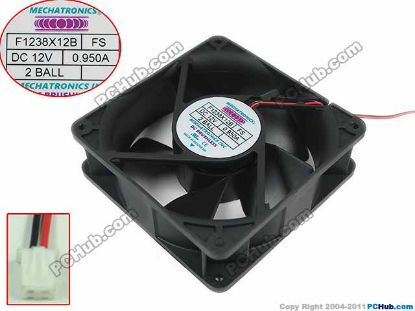 Picture of MECHATRONICS F1238X12B Server - Square Fan FS, sq120x120x38, 2-wire, 12V 0.950A