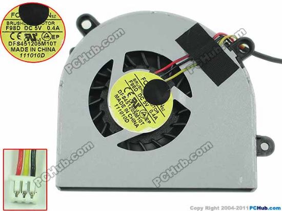 Picture of Forcecon DFS451205M10T Cooling Fan  F98D, 5V 0.4A, Bare fan