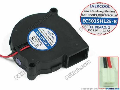 Picture of EverCool EC5015H12E-B Server - Blower Fan EC5015H12E-B,DC 12V 0.18A, 50x50x15mm 