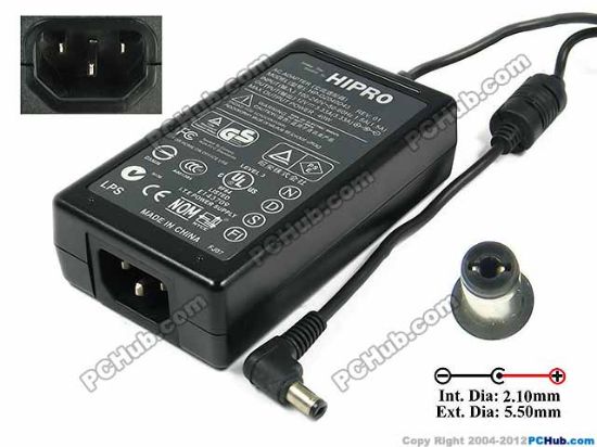 Picture of HIPRO HP-O2040D43 AC Adapter- Laptop 12V 3.33A, 5.5/2.1mm, C14