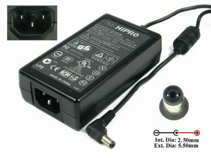 Picture of HIPRO HP-O2040D43 AC Adapter 5V-12V 12V 3.33A, 5.5/2.5mm, C14