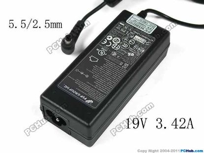 Picture of FSP Group Inc FSP065-AAC AC Adapter- Laptop 19V 3.42A, Barrel 5.5/2.5mm, 3-Prong, New