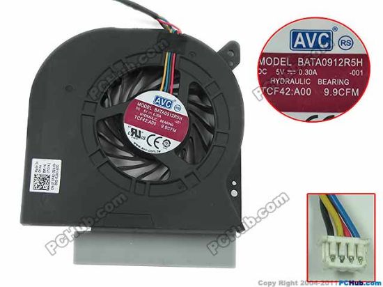 Picture of AVC BATA0912R5H Cooling Fan  -001, dia80x85x12, w45x4x4, 5V 0.30A