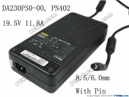 Picture of Dell XPS M1730 AC Adapter - NEW Original 19.5V 11.8A, 8.5/6.0mm With Pin, IEC C14