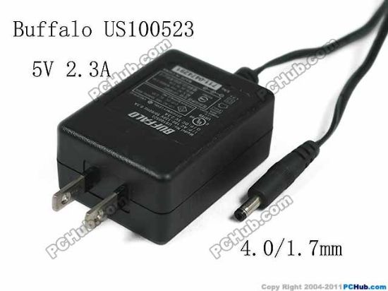 Picture of Buffalo US100523 AC Adapter - NEW Original 5V 2.3A, 4.0/1.7mm, US 2-Pin, New