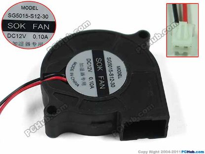 Picture of SOKFAN SG5015-S12-30  Server - Square Fan sq50x50x15mm, 2-wire, 12V 0.10A
