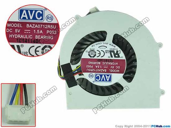 Picture of AVC BAZA0712R5U Cooling Fan  P002, 5V 1.5A, Bare Fan