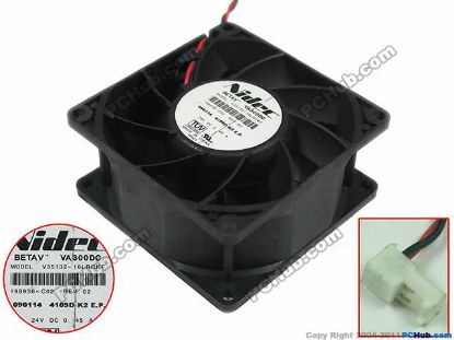 Picture of Nidec V35132-16LRCKF Server - Square Fan sq80x80x38mm, 2-wire, DC 24V 0.45A, 