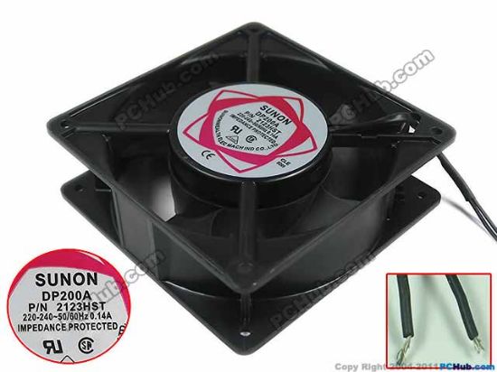 Picture of Sunon Wealth DP200A Server - Square Fan 2123HST, sq120x120x38mm, 2-wire, AC 220V 0.14A