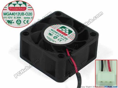 Picture of Protechnic Magic MGA4012UB-O20 Server - Square Fan , sq40x40x20mm, 2-wire, DC 12V 0.30A