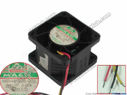 Picture of Protechnic Magic MGA4012UB-O28 Server - Square Fan , sq40x40x28mm, 2-wire, DC 12V 0.55A