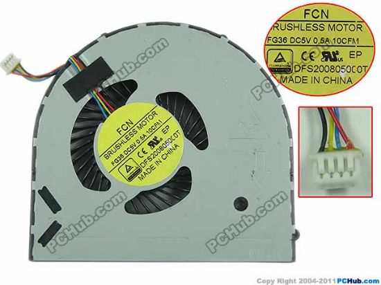 Picture of Forcecon DFS200805000T Cooling Fan  FG36, DC 5V 0.50A Bare Fan