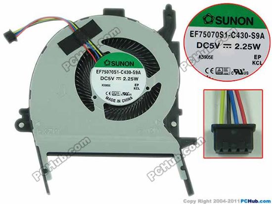 Picture of SUNON EF75070S1-C430-S9A Cooling Fan  DC 5V 2.25W Bare Fan