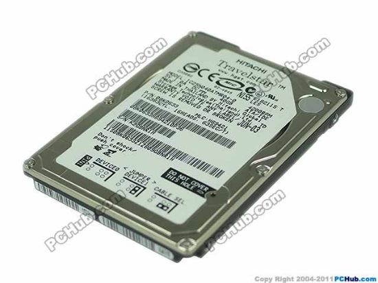 Picture of Hitachi IC25N040ATMR04-0 HDD 2.5" IDE 30GB-100GB 40GB, 2.5" IDE, 4,200rpm, 2M