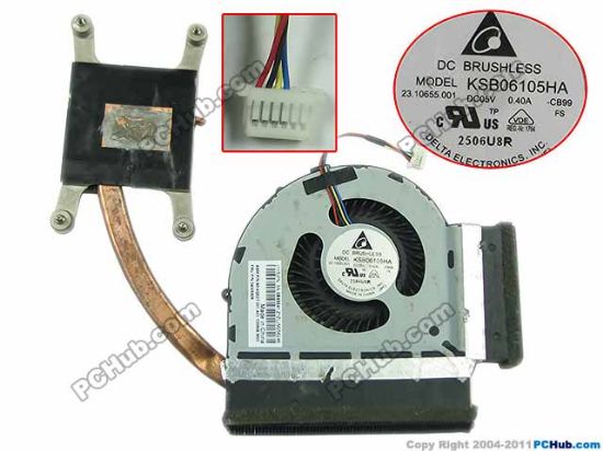 Picture of Lenovo ThinkPad T520 series Cooling Fan  -CB99, 60.4QE27.001, 04W6905, DC5V 0.40A,  heatsin