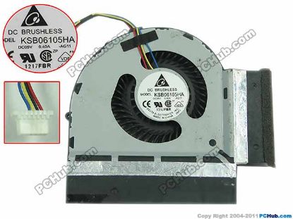 Picture of Delta Electronics KSB06105HA Cooling Fan  -AG11, DC 5V 0.40A, Bare fan