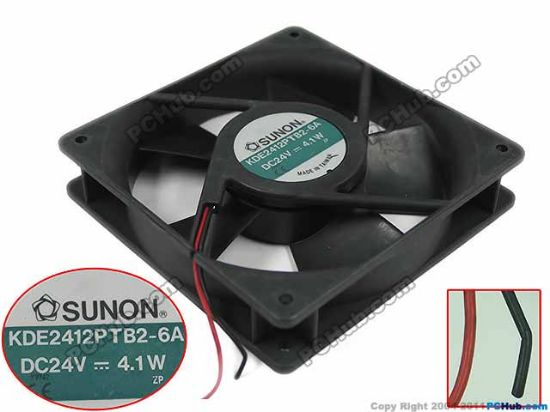 Picture of SUNON KDE2412PTB2-6A Server - Square Fan KDE2412PTB2-6A, 2-Wire
