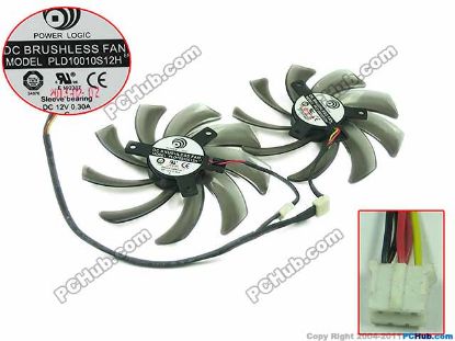 Picture of Power Logic PLD10010S12H Server - Frameless / GPU Fan PLD10010S12H, Brown, 2Fan
