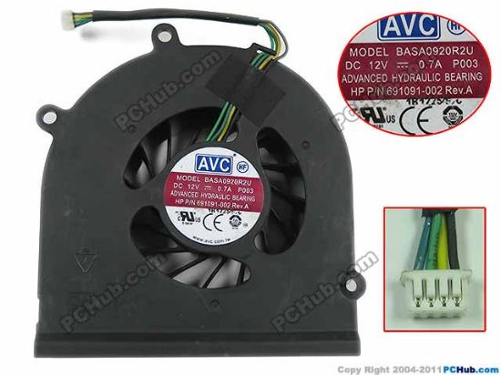Picture of AVC BASA0920R2U Cooling Fan  BASA0920R2U, P003, 12V 0.7A