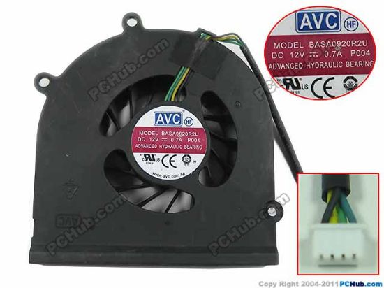 Picture of AVC BASA0920R2U Cooling Fan  BASA0920R2U, P004, 12V 0.7A