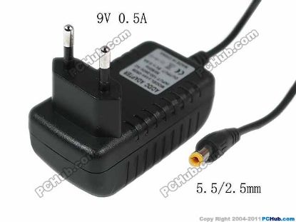 Picture of Condor HKA-0950EC-230 AC Adapter 5V-12V 9V 0.5A, 5.5/2.5mm, EU 2-Pin Plug