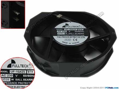 Picture of FULLTECH UF-15A23 Server - Round Fan dia172x152x38mm, 2-pin, 230V 0.32A