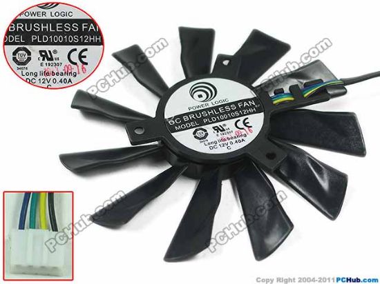 Picture of Power Logic PLD10010S12HH Server - Frameless / GPU Fan 12V 0.40A, dia94, ctc40, w130x4x4