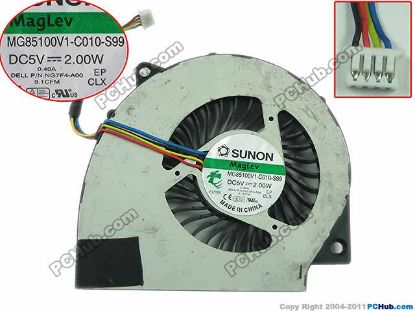 Picture of SUNON MG85100V1-C010-S99 Cooling Fan  DC5V 2.0W, Bare Fan, 0NG7F4