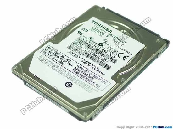 Picture of Toshiba MK8052GSX HDD 2.5" SATA 100GB & Below 80GB, 2.5" SATA, 5,400rpm, 8M