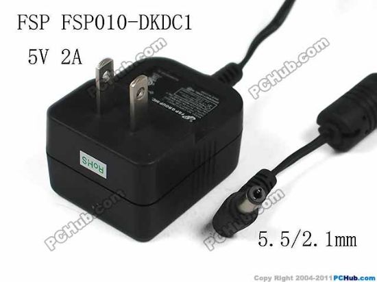 Picture of FSP Group Inc FSP010-DKDC1 AC Adapter 5V-12V 5V 2A, 5.5/2.1mm, US 2P