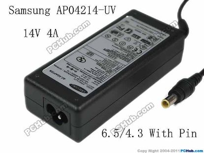 Picture of Samsung Laptop Common Item (Samsung Laptop) AC Adapter 13V-19V 14V 4A, 6.5/4.3 With Pin, 3-Prong, New